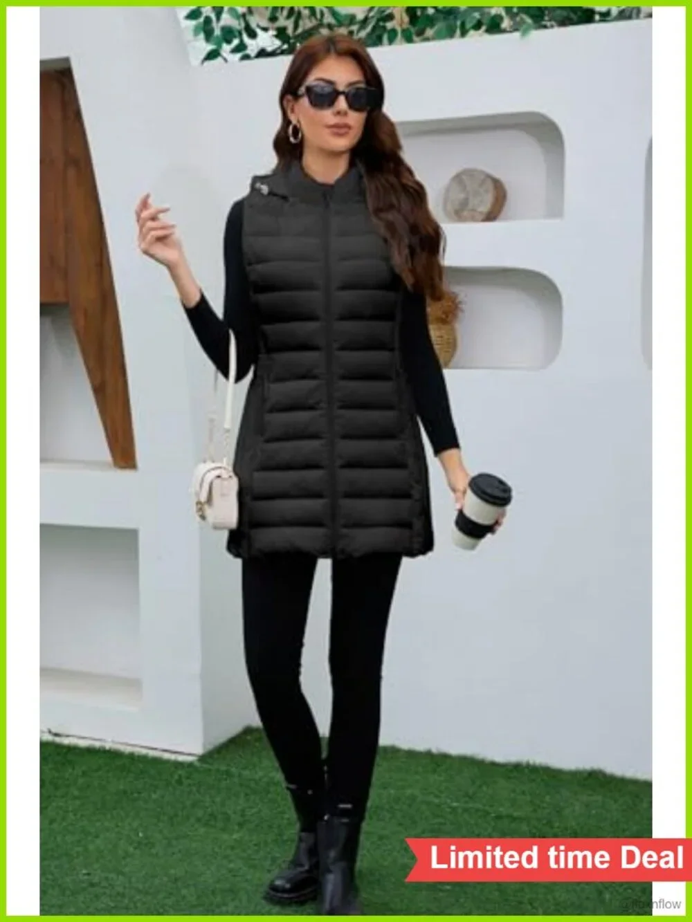 Packable Lightweight Quilted Puffer Vest Sleeveless with Pockets